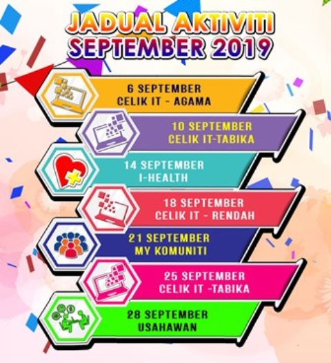 jadual aktiviti september 2019